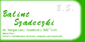 balint szadeczki business card